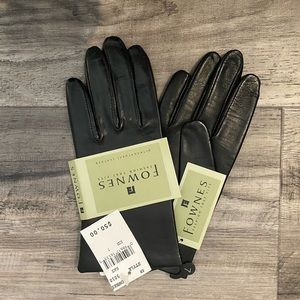 NEW with Tags - Fownes Black Leather Gloves